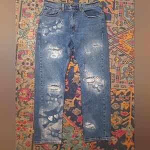 Levi's 505 Embellished Distressed Denim with Rhinestone